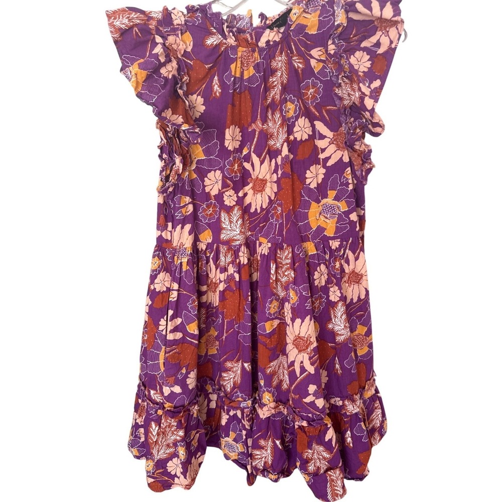 House of Harlow 1960 multicolored floral‎ boho mini dress with ruffle details SM